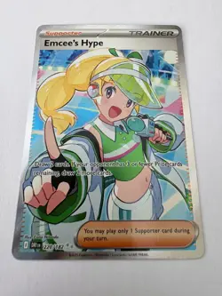 Pokemon TCG Emcees Hype 220/182 S&V Destined Rivals Full Art Trainer English - Image 2