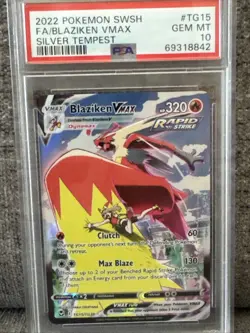 POKEMON 2022 Silver Tempest Full Art BLAZIKEN Vmax #TG15 PSA 10 Gem Mint - Image 1