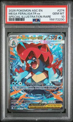 2026 POKEMON ASC EN-ASCENDED HEROES #274 MEGA FERALIGATR EX PSA 10 - Image 1
