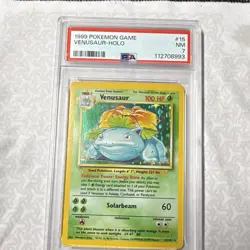 Venusaur 15/102 Base Set Holo Rare 1999 English PSA 7 Graded Pokemon TCG - Image 1