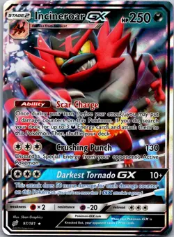 Incineroar GX 97/181 Holo GX Rare Team Up Pokemon Near Mint - Image 1