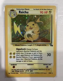 1999 POKEMON FOSSIL 14 RAICHU-HOLO (PSA 10 $2k) - Image 1