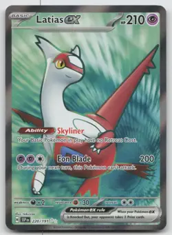 Latias ex 220/191 Ultra Rare Surging Sparks Pokemon Holo NM - Image 1
