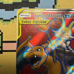 Charizard & Braixen GX 212/236 Full Art Tag Team Cosmic Eclipse Pokemon Card TCG - Image 2