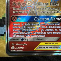 Charizard & Braixen GX 212/236 Full Art Tag Team Cosmic Eclipse Pokemon Card TCG - Image 5