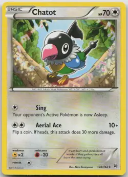 Chatot 128/162 BREAKthrough Rare Pokemon MP - Image 1