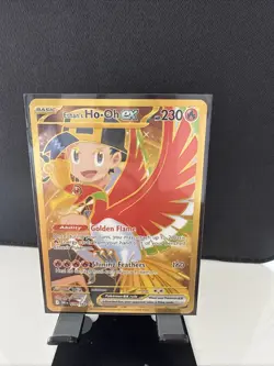 Pokemon TCG Destined Rivals Ethan's Ho-Oh EX Card 239/182 Gold Hyper Rare - Image 1