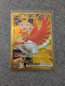 Pokemon TCG Destined Rivals Ethan's Ho-Oh EX Card 239/182 Gold Hyper Rare - Image 1