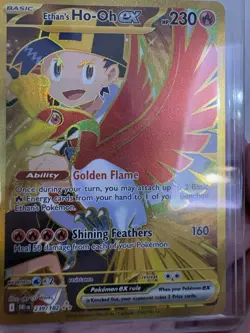 Pokemon TCG Destined Rivals Ethan's Ho-Oh EX Card 239/182 Gold Hyper Rare - Image 2