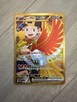Pokemon TCG Destined Rivals Ethan's Ho-Oh EX Card 239/182 Gold Hyper Rare MINT - Image 1
