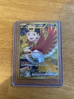 Pokemon TCG Destined Rivals Ethan's Ho-Oh EX Card 239/182 Gold Hyper Rare - Image 1