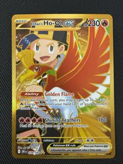 Pokemon TCG Destined Rivals Ethan's Ho-Oh EX Card 239/182 Gold Hyper Rare NM - Image 2