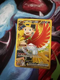 Pokemon TCG Destined Rivals Ethan's Ho-Oh EX Card 239/182 Gold Hyper Rare - Image 1