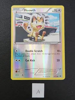 MEOWTH 80/99 Mirror Reverse Holo Promo Alternate Pokemon Promo Card 2012 NM (A) - Image 1
