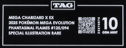 2025 Pokemon ME Phantasmal Flames 125/094 Mega Charizard X EX SIR TAG 10 (957) - Image 3