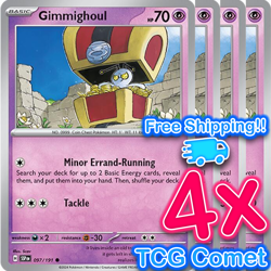 [4x Playset] Gimmighoul (097/191) - SV08: Surging Sparks (SV08) - Pokemon TCG - Image 1