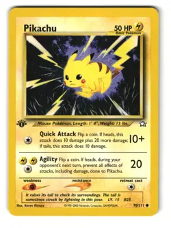 Pikachu 70/111 1st Edition Common Neo Genesis Pokemon MP - Image 1