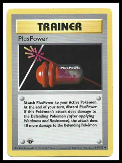 PlusPower 084/102 Uncommon Base Set (Shadowless) Pokemon LP - Image 1