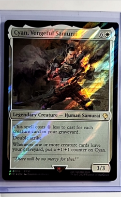 2025 MTG Magic the Gathering FIC Final Fantasy Surge Foil Cyan Vengeful Samurai - Image 1