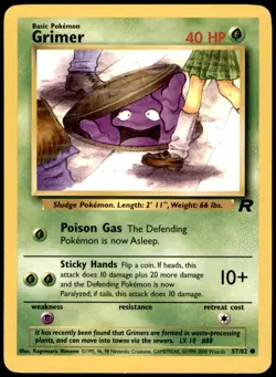 Grimer 57/82 Common Team Rocket Pokemon Unlimited Lightly Played - Image 1