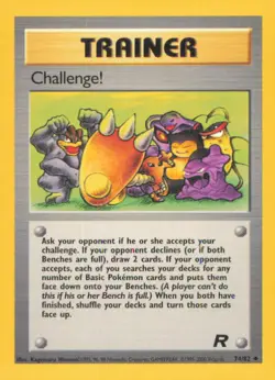 CHALLENGE! 74/82 UNCOMMON TEAM ROCKET POKEMON UNLIMITED NEAR MINT - Image 1