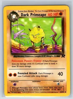 Dark Primeape 43/82 Uncommon Team Rocket Pokemon Unlimited Lightly Played - Image 1