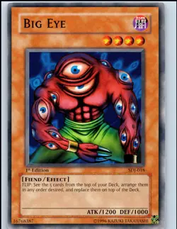YuGiOh - 1st Edition Big Eye [SDJ - SDJ-018] - Common / Short Print/NM - Image 1