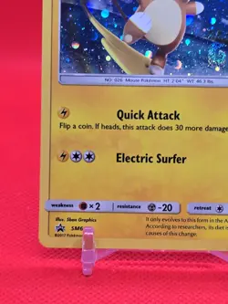 🌀Double Swirl Alolan Raichu Cosmos Holo Sun Moon Pokemon Card SM65 - Image 4