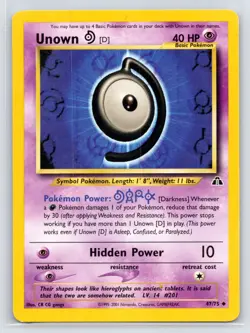 Unown D 47/75 Neo Discovery Uncommon Pokemon Card - Image 1