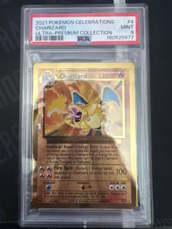 Pokemon 2021 Celebrations Ultra-Premium Collection #4 Charizard PSA 9 Metal Card - Image 1