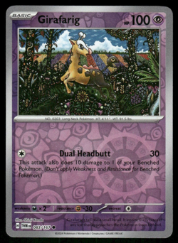 Girafarig 083/167 Reverse Holo Twilight Masquerade Pokemon TCG trading card - Image 1