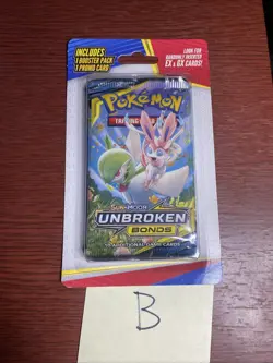 Sun & Moon Unbroken Bonds Booster Pack Sealed Pokemon TCG +1 Promo Card Pack B - Image 1