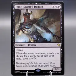Rune-Scarred Demon Normal 184 FDN Foundations NM MTG - Image 1
