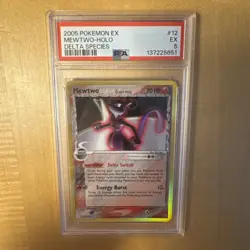 2005 POKEMON Mewtwo Delta Species Holo Rare 12/113 English PSA 5 EX! RARE! 💎🔥 - Image 3