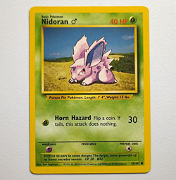 Pokemon Nidoran 55/102 Base Set Common Regular Unlimited English 1999 - Image 1