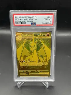 2026 Pokemon ascended heroes Mega Charizard Y EX gold hyper rare #294/217 PSA 10 - Image 1