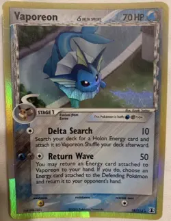 Vaporeon 18/113 Delta Species Holographic Pokemon Card Fermi Bubbles Grading C+ - Image 1
