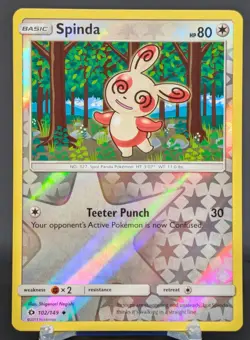 Pokemon Spinda #102/149 English Sun & Moon Reverse Holo - Image 1