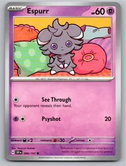 2024 POKEMON ESPURR SURGING SPARKS 084/191 COMMON NM B776 FREE S&H - Image 1