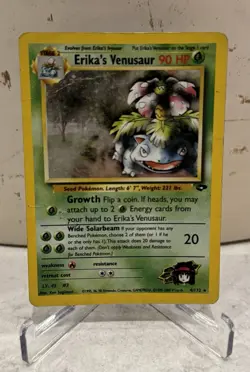 1999-2000 Pokemon Gym Challenge Erika’s Venusaur 4/132 - DMG (Crease) READ Desc - Image 1
