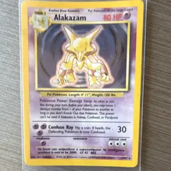 Pokemon 1999 Base Set Alakazam 1/102 Holo Rare Unlimited 80 HP EN - Image 2