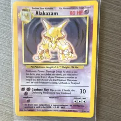 Pokemon 1999 Base Set Alakazam 1/102 Holo Rare Unlimited 80 HP EN - Image 3