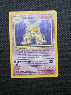 Pokemon TCG Alakazam 1/102 Base Set Unlimited Holo Rare IT 1999 WOTC 80 HP - Image 1
