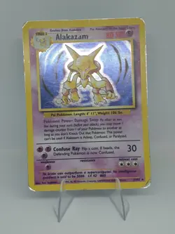 Alakazam 1/102 Holo Rare Base Set Unlimited 1999 WoTC Vintage Pokemon Card HP - Image 4