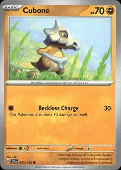 CUBONE 72/142 Stellar Crown TCG Pokemon Card Near Mint - Image 1