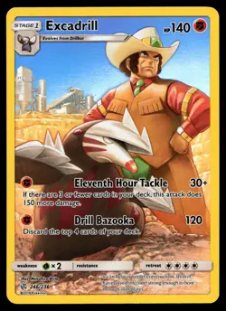 Excadrill (Secret) 246/236 Cosmic Eclipse Holo Pokemon Card - Image 1