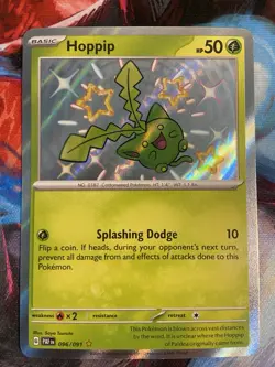 Pokemon TCG Hoppip Holo Shiny Rare Card Paldean Fates 096/091 - Image 1