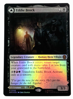 Eddie Brock Foil MTG Marvel's Spider-Man Magic the Gathering NM Off-Center - Image 1