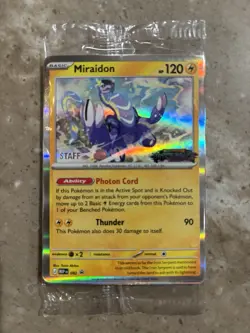 Pitch Black Staff Promo Set All 4 Sealed Miraidon Slowbro Dhelmise Pokemon TCG - Image 1