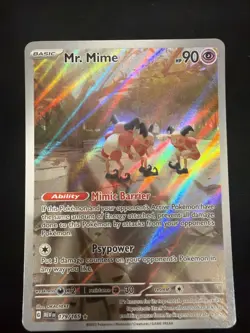 Pokemon TCG Mr. Mime 179/165 Scarlet & Violet Holo Illustration Rare NM Cond - Image 1